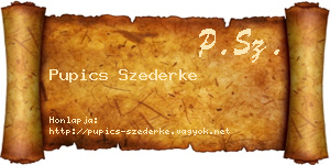 Pupics Szederke névjegykártya